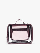 Large Clear Cosmetics Case in Croc-Embossed