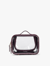 Small Clear Cosmetics Case in Croc-Embossed
